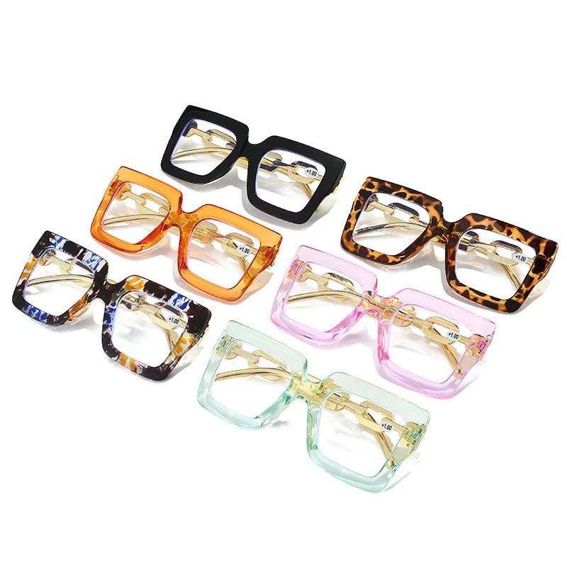 🔥Lastday 70%OFF-Women’s Oversized Square Chain Reading Glasses(1set-6pcs)
